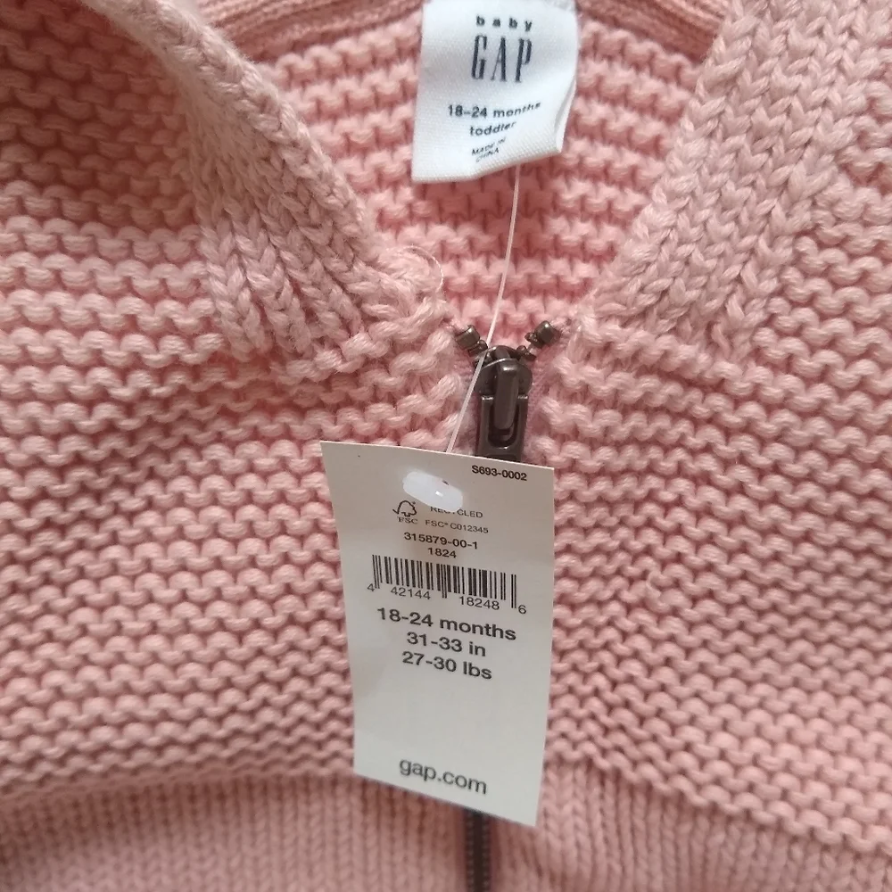 Baby Gap Knit Zip Up Sweater with Hood
